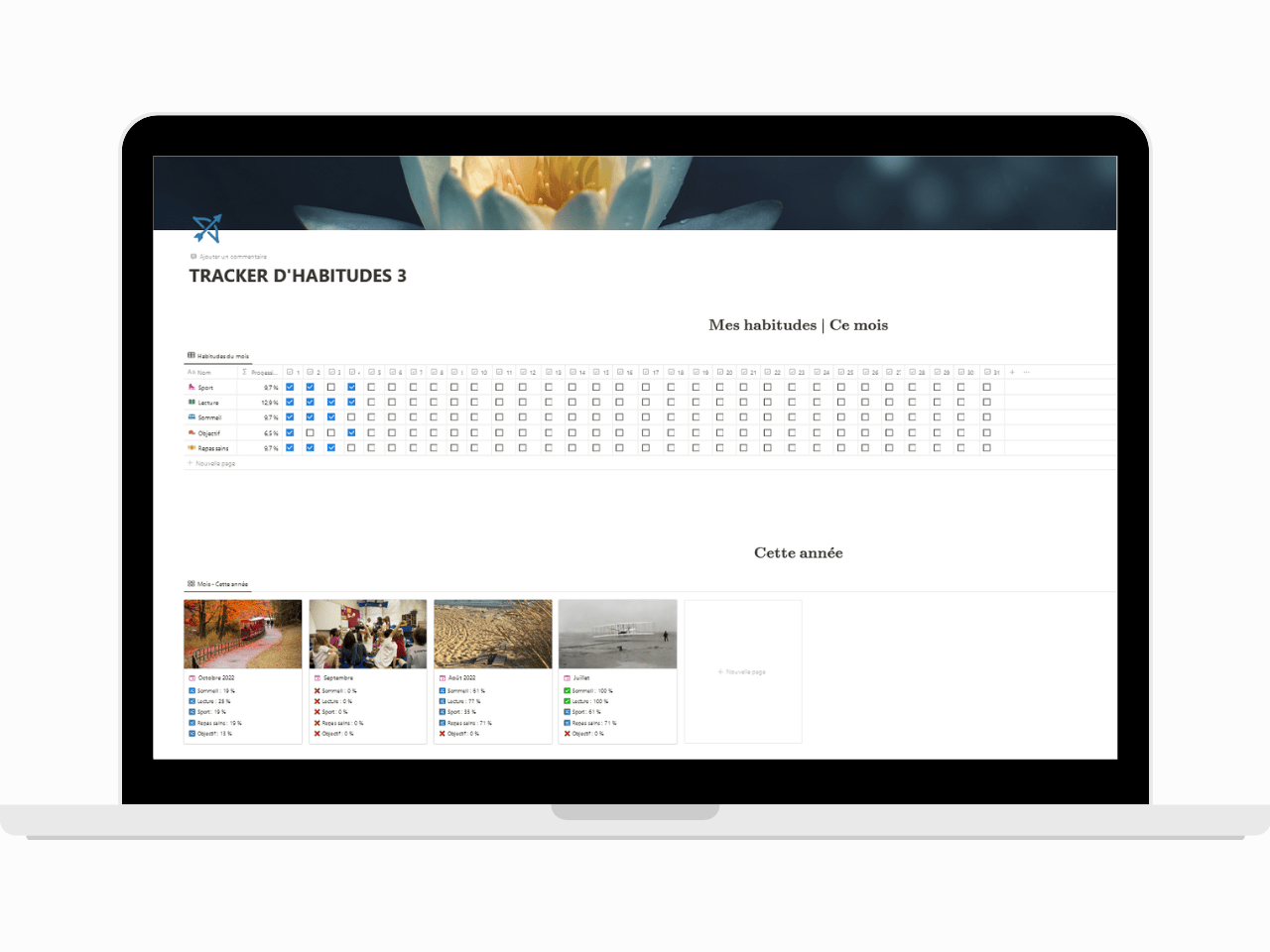 Template notion gratuit tracker d objectifs habitudes
