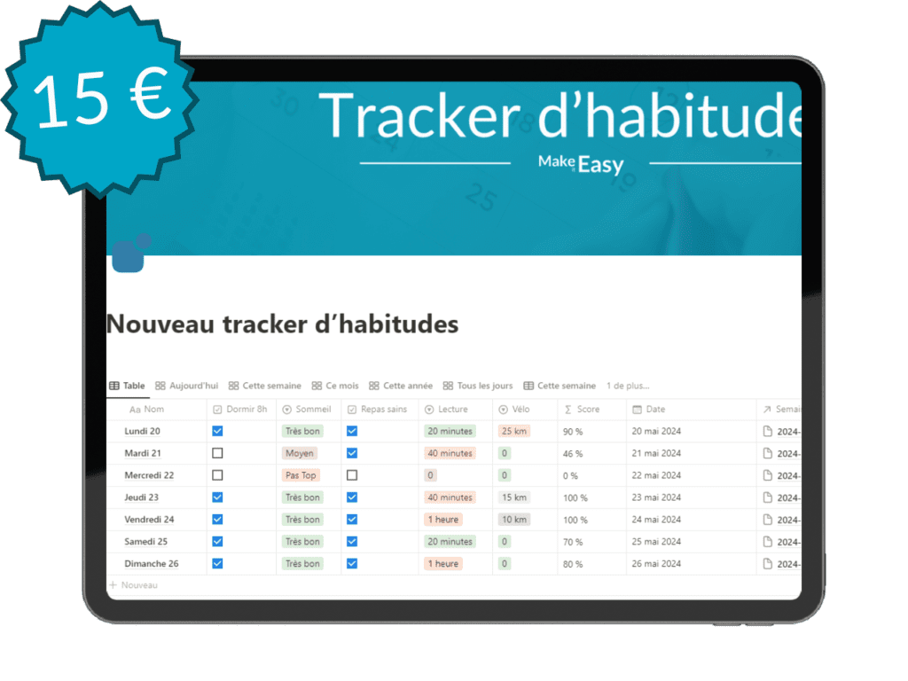 Tracker d'habitudes Notion