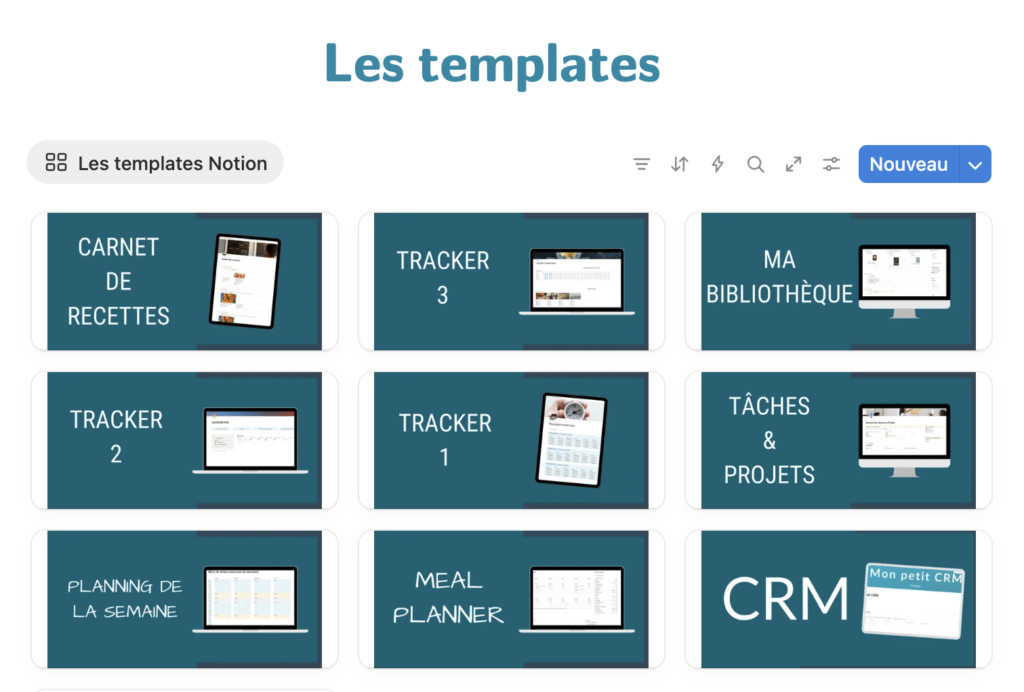 Sélection de templates Notion pour créer un 2ème cerveau personnalisé